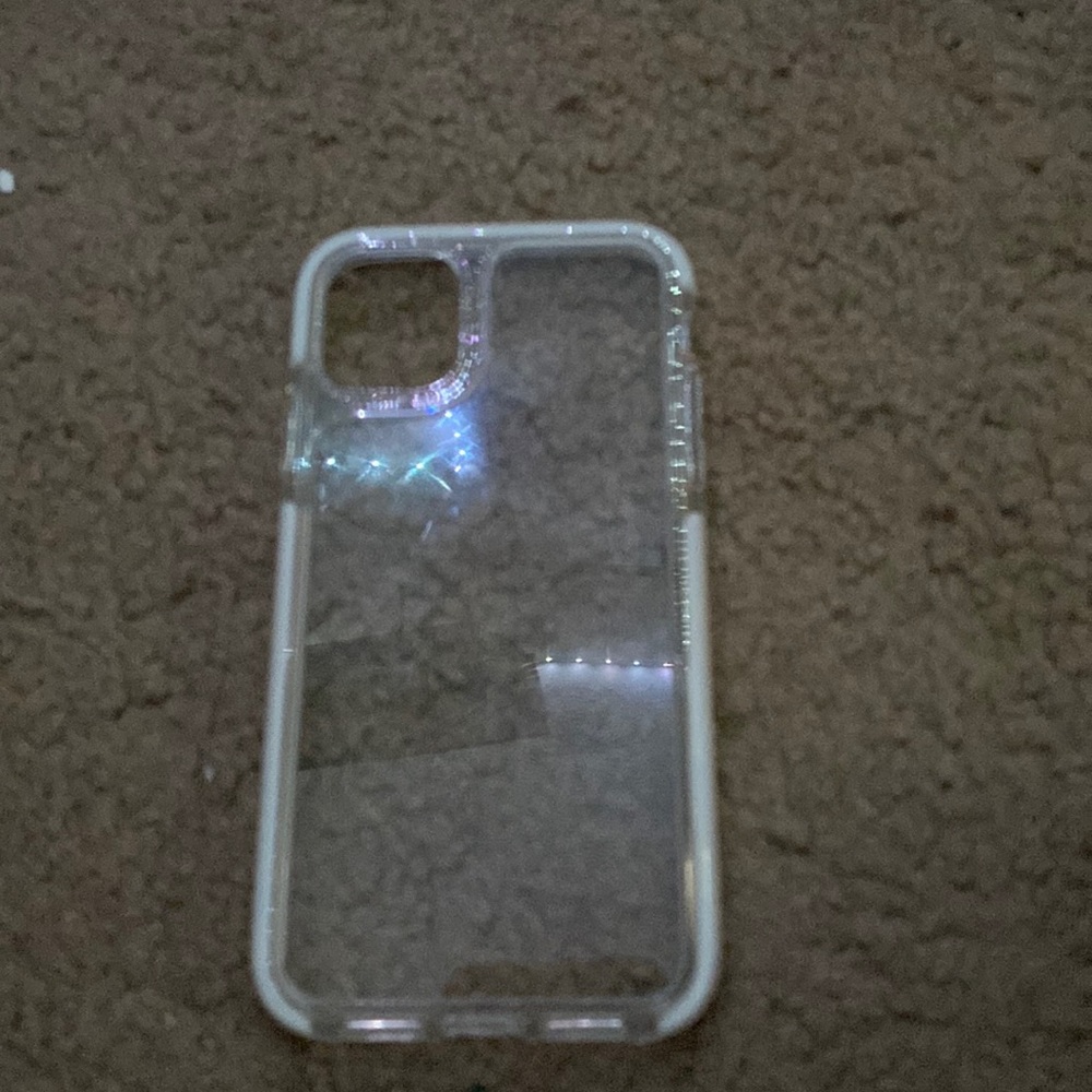 iPhone 11 case, clear with white on the sides